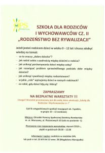 SZKOŁA DLA RODZICÓW I WYCHOWAWCÓW CZ. II RODZEŃSTWO BEZ REALIZAC 001